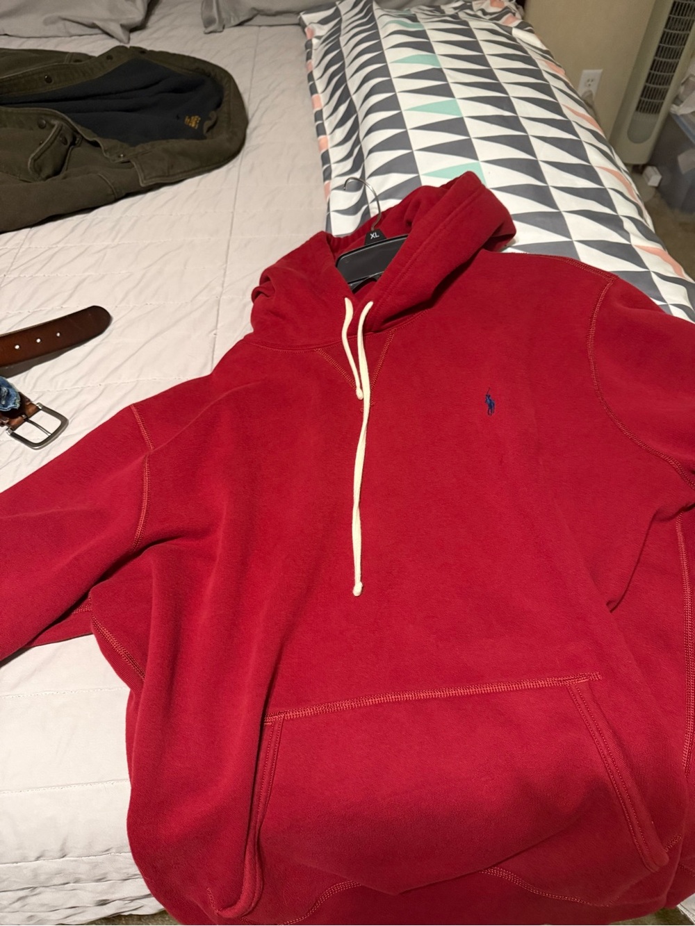 Polo by Ralph Lauren Red Pullover Hoodie with Navy Pony
